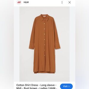 Rust coloured shirt dress. beach cover up for summer or shirt dress for fall!